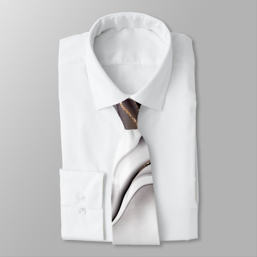 Moderne Schwarz-Gold-Marmor Männer Krawatte (Gebunden)