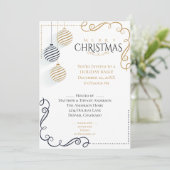 Moderne Schwarz-Gold-Minimal-Bauten Einladung (Stehend Vorderseite)