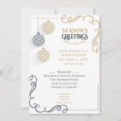 Moderne Schwarz-Gold-Minimal-Bauten Einladung (Vorderseite)