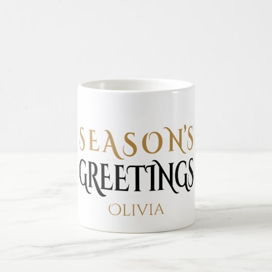 Moderne Schwarz-Gold-Minimal-Bauten Kaffeetasse (Mittel)