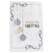 Moderne Schwarz-Gold-Minimal-Bauten Mittlere Geschenktüte (Vorderseite)