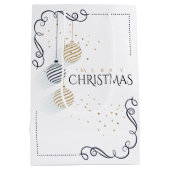 Moderne Schwarz-Gold-Minimal-Bauten Mittlere Geschenktüte (Rückseite)