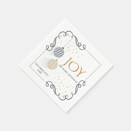 Moderne Schwarz-Gold-Minimal-Bauten Serviette (Ecke)