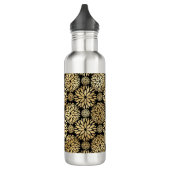 Moderne Schwarz-Gold-Monogramm Edelstahlflasche (Links)