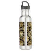 Moderne Schwarz-Gold-Monogramm Edelstahlflasche (Rückseite)