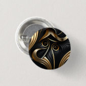 Moderne Schwarz-Gold-Muster Button (Vorne & Hinten)