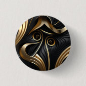 Moderne Schwarz-Gold-Muster Button (Vorderseite)