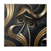 Moderne Schwarz-Gold-Muster Fliese (Vorderseite)