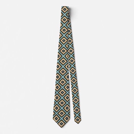 Moderne Schwarz-Gold-Pinselstriche Mint Geometric Krawatte (Vorderseite)