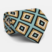Moderne Schwarz-Gold-Pinselstriche Mint Geometric Krawatte (Gerollt)