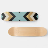 Moderne Schwarz-Gold-Pinselstriche Mint Geometric Skateboard (Horizontal)