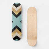 Moderne Schwarz-Gold-Pinselstriche Mint Geometric Skateboard (Vorderseite)