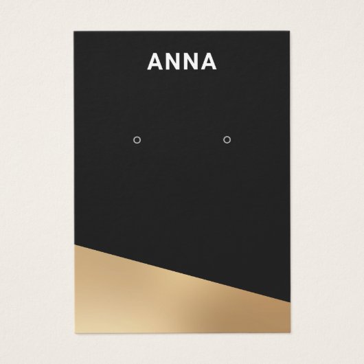 Moderne Schwarz-Gold-Schmuckkarte (Vorderseite)