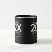 Moderne Schwarz-Gold-Schrift-Stilvoller Abschluss Tasse (Zentrum)