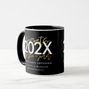 Moderne Schwarz-Gold-Schrift-Stilvoller Abschluss Tasse