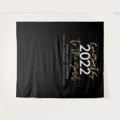 Moderne Schwarz-Gold-Schrift-Stilvoller Abschluss Wandteppich (Vorderseite (Horizontal))