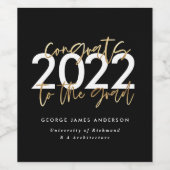 Moderne Schwarz-Gold-Schrift-Stilvoller Abschluss Weinetikett (Einzelnes Label)