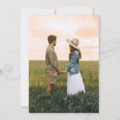 Moderne Schwarz-Gold-Script-Foto-Hochzeit Einladung (Rückseite)