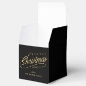 Moderne Schwarz & Gold Script Frohe Weihnachten Geschenkschachtel (Geöffnet)