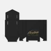 Moderne Schwarz & Gold Script Frohe Weihnachten Geschenkschachtel (Ungefaltet)