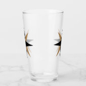 Moderne Schwarz-Gold-Sternexplosion Glas (Links)