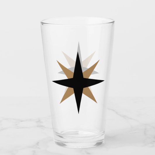 Moderne Schwarz-Gold-Sternexplosion Glas (Vorderseite)