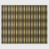 Moderne Schwarz-Gold Streifen Muster Geschenkpapier (Flach)
