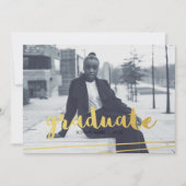 Moderne Schwarz-, Gold- und Weiß-Einladungen Einladung (Vorderseite)