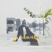 Moderne Schwarz-, Gold- und Weiß-Einladungen Einladung (Stehend Vorderseite)