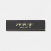 Moderne Schwarz-Gold-Vorlage für trendigen Glamour Türschild (Vorderseite )