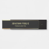 Moderne Schwarz-Gold-Vorlage für trendigen Glamour Türschild (Vorderseite )