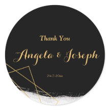 Moderne Schwarz & Gold Wasserfarbe Geometrisch