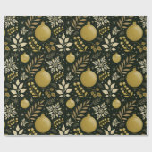 Moderne Schwarz-Gold-Weihnachten Geschenkpapier (Flach)