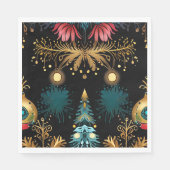 Moderne Schwarz-Gold-Weihnachten Serviette (Vorderseite)