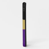 Moderne Schwarz Golden Brown Royal Lila Stripes Case-Mate iPhone Hülle (Hinten/Links)