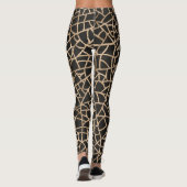 Moderne schwarz-goldgekrackte Muster-Leggings Leggings (Rückseite)