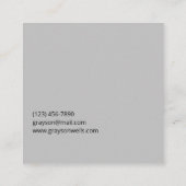 Moderne Schwarz-Grau-Beruflich Quadratische Visitenkarte (Rückseite)