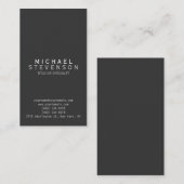 Moderne Schwarz Grau Einfache Schlichte Visitenkar Visitenkarte (Vorne/Hinten)