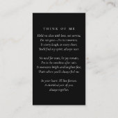 Moderne Schwarz-Grau-Foto-Gedenkkarte Telefonnummerkarte (Rückseite)