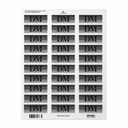 Moderne Schwarz-Grau-Gradient-Rücksendeadresse (Vorne)