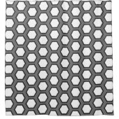 Moderne Schwarz-Grau-Hexagonal-Honeycomb Geometris Duschvorhang (Vorderseite)