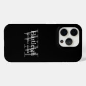 Moderne Schwarz Grau Weiß Monogramm Name Case-Mate iPhone Hülle (Rückseite (Horizontal))