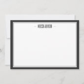 Moderne Schwarz-Graublüte Personalisiert Mitteilungskarte (Vorderseite)