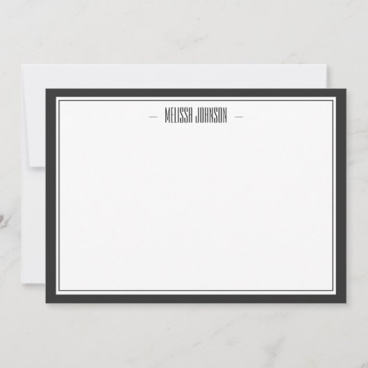 Moderne Schwarz-Graublüte Personalisiert Mitteilungskarte (Vorderseite)