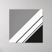 Moderne schwarz-graue Diagonal Racing Stripes Leinwanddruck (Vorderseite)