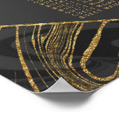 Moderne schwarz-graue goldfarbene Marmorplatte Swi Poster (Ecke)