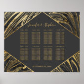 Moderne schwarz-graue goldfarbene Marmorplatte Swi Poster (Vorne)