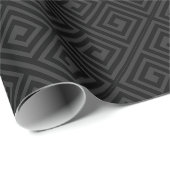 Moderne Schwarz-Graue Griechisch-Chic-Hochzeit Geschenkpapier (Rolleneckpunkt)