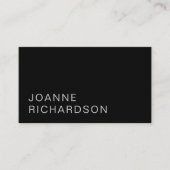 Moderne Schwarz Graustufen beruflich schlicht Visitenkarte (Vorderseite)