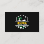 Moderne schwarz-grün-gelbe Rasenpflege Mow Landsch Visitenkarte (Rückseite)